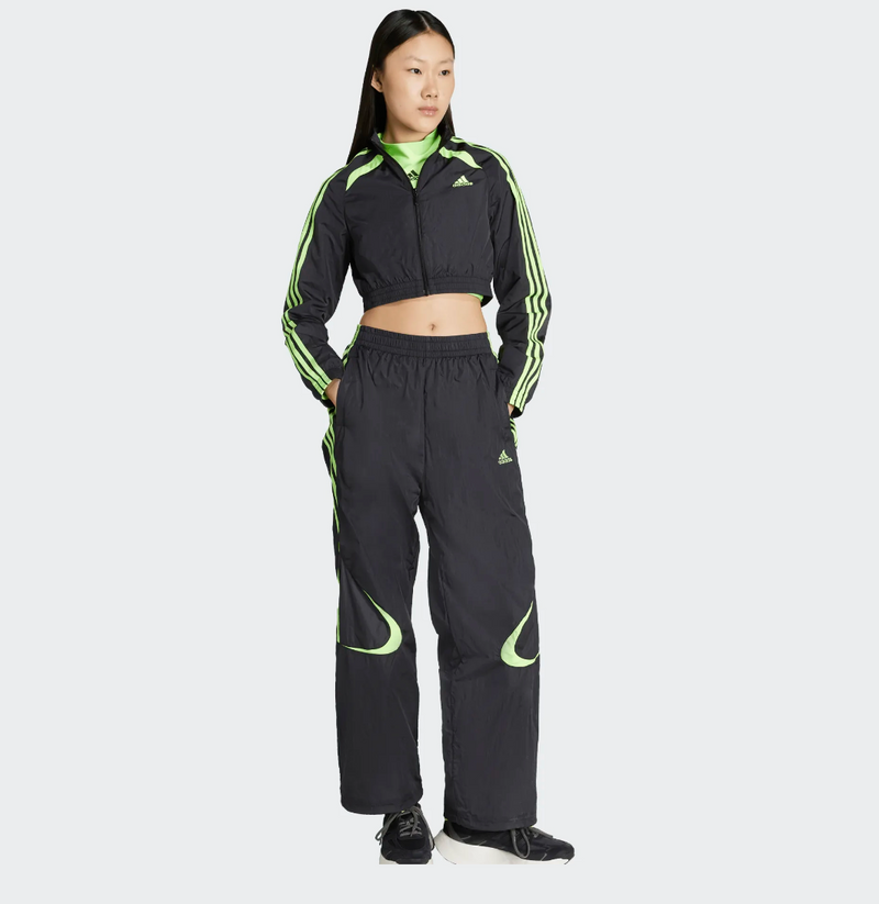 ADIDAS TEAMGEIST ADICOLOR CROPPED VEST "BLACK/SIGNAL GREEN"