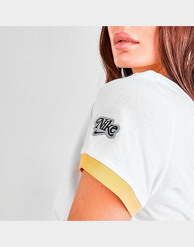 W NSW RINGER TEE "WHITE/TOPAZ GOLD"