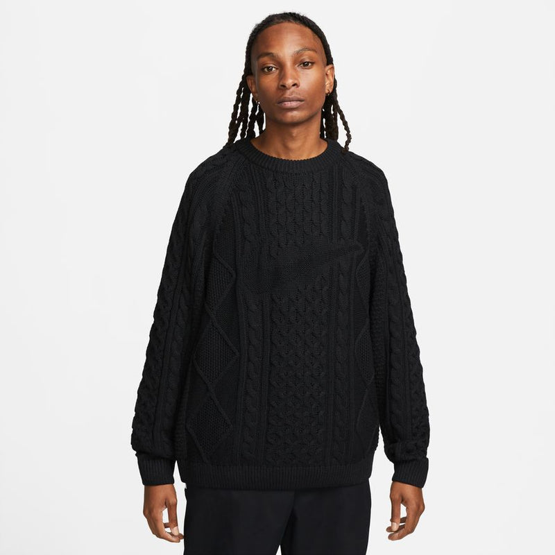 CABLE KNIT SWEATER "BLACK"