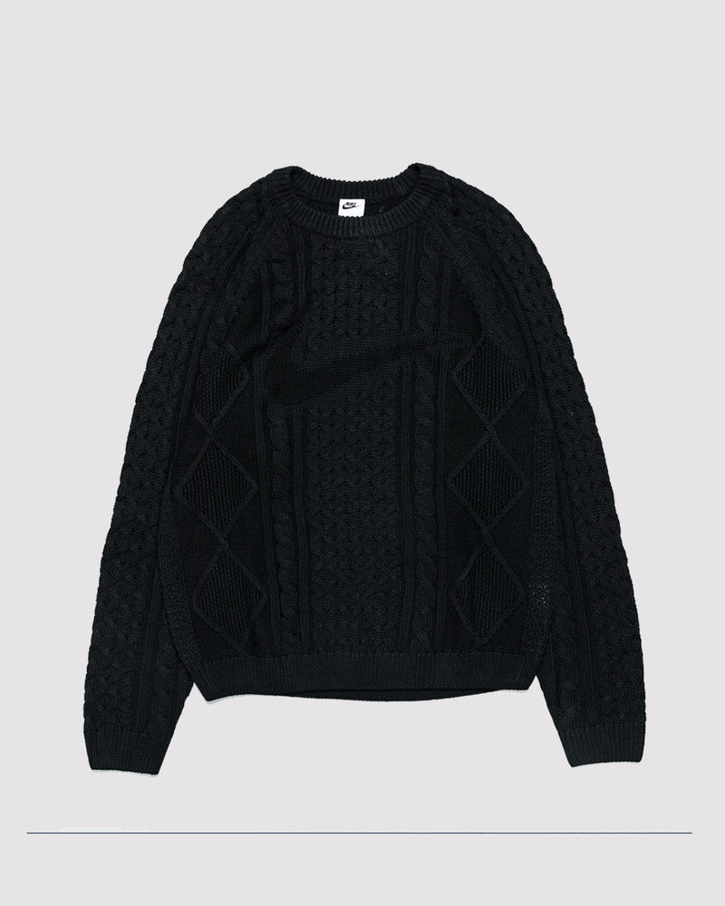CABLE KNIT SWEATER "BLACK"