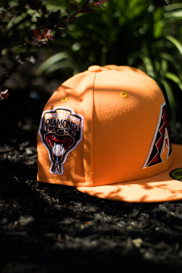 1998 ARIZONA DIAMONDBACKS ORANGE POPSICLE FITTED W/ GREY UNDER VISOR