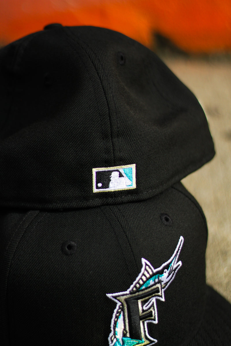 2003 FLORIDA MARLINS BLACK FITTED W/ BUTTER YELLOW UNDER VISOR
