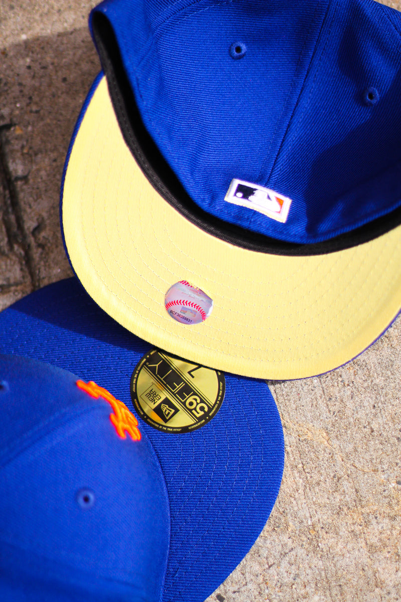 1986 NEW YORK METS ROYAL FITTED W/ BUTTER YELLOW UNDER VISOR