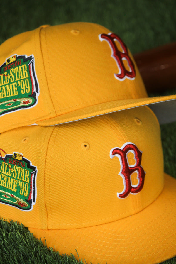 1999 BOSTON RED SOX A GOLD FITTED W/ GREY UNDER VISOR