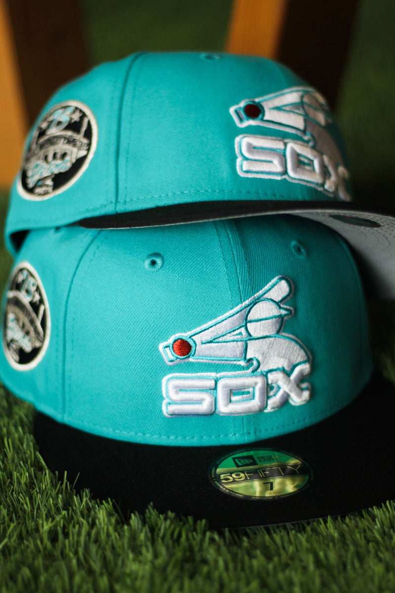 1985 CHICAGO WHITE SOX TEAL FITTED W/ GREY UNDER VISOR