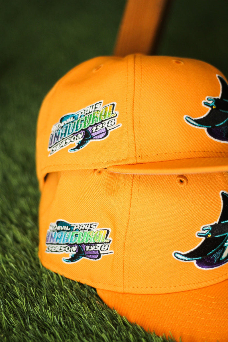 1998 TAMPA BAY RAYS TANGO ORANGE FITTED W/ GREY UNDER VISOR