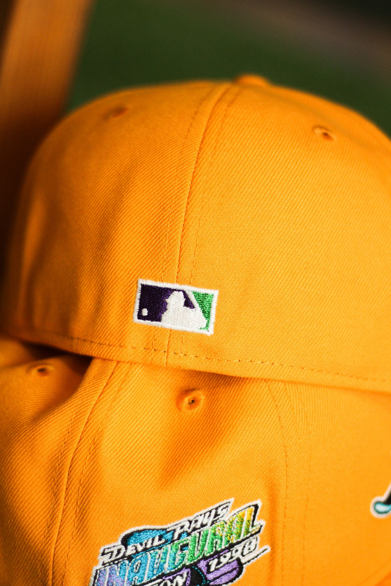 1998 TAMPA BAY RAYS TANGO ORANGE FITTED W/ GREY UNDER VISOR