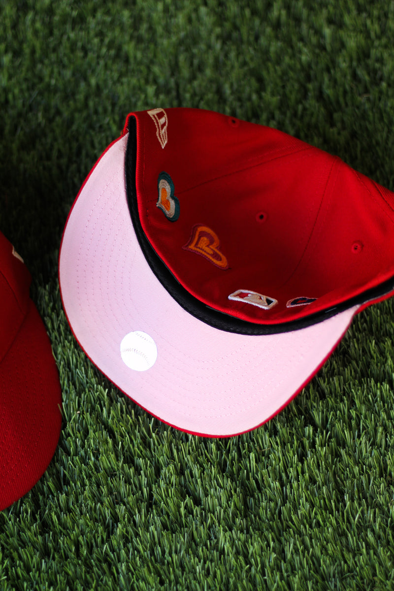 WASHINGTON NATIONALS CHAIN STITCH HEART FITTED W/ PINK UNDER VISOR