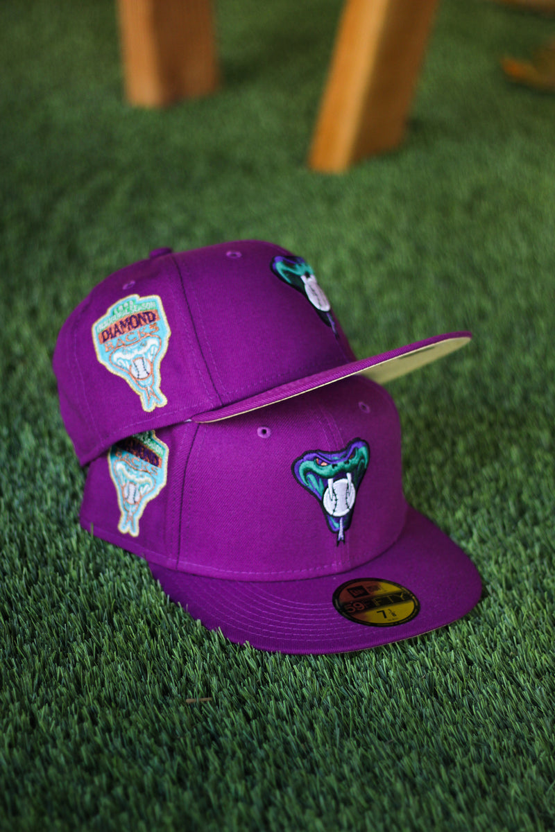 1998 ARIZONA DIAMONDBACKS GRAPE FITTED W/ BUTTER UNDER VISOR