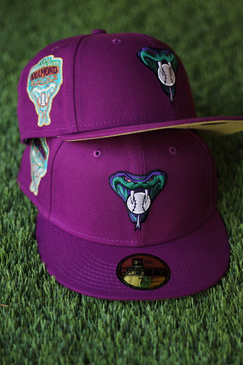 1998 ARIZONA DIAMONDBACKS GRAPE FITTED W/ BUTTER UNDER VISOR