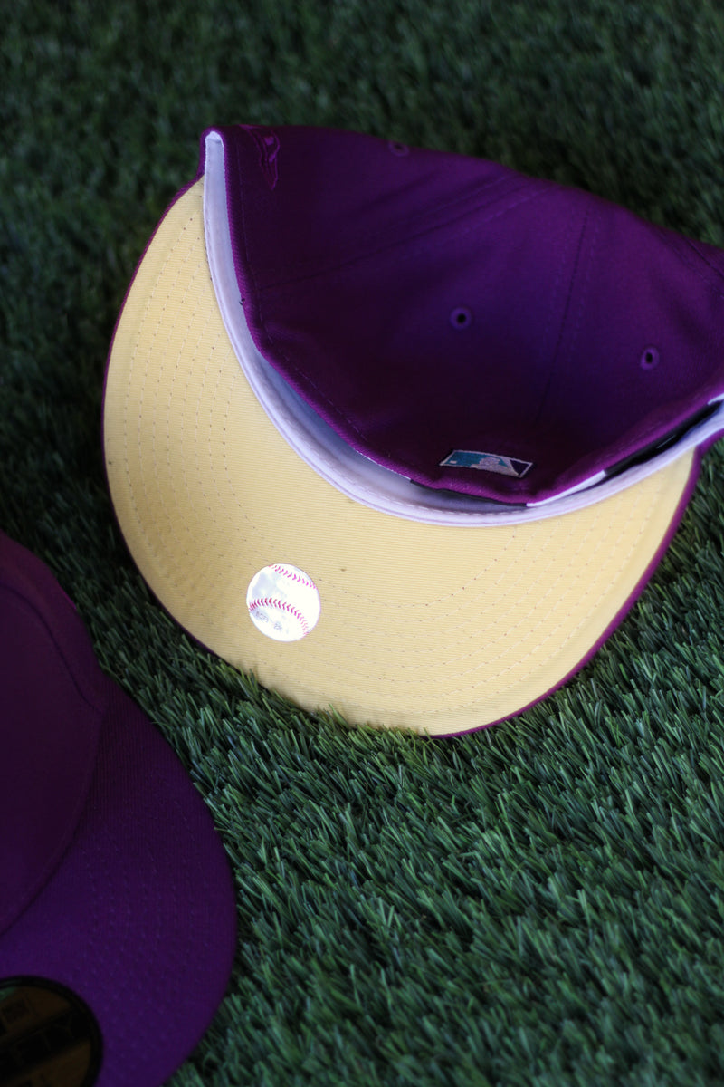 1998 ARIZONA DIAMONDBACKS GRAPE FITTED W/ BUTTER UNDER VISOR