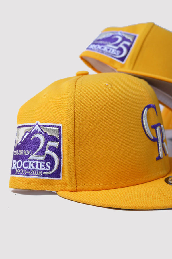 25TH ANNIVERSARY COLORADO ROCKIES YELLOW FITTED W/ GREY UNDER VISOR
